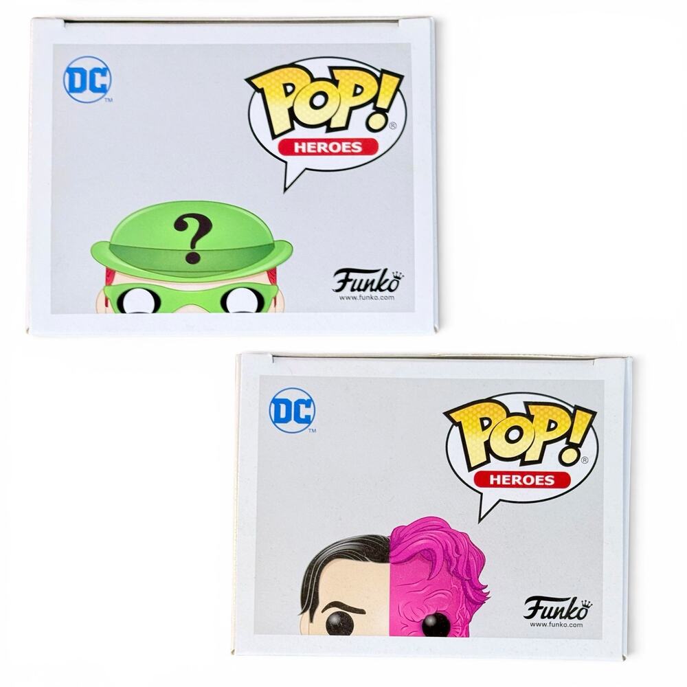 Funko POP! 2 Figures Batman Forever In Box 340 The Riddler 341 Two-Face Villains - Picture 5 of 11